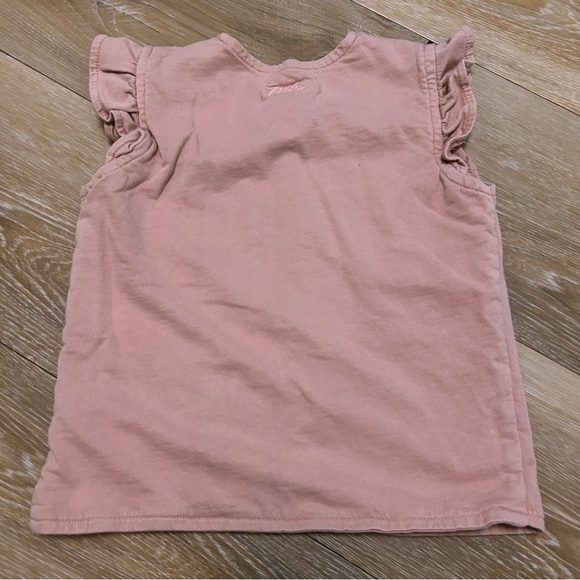 Pehr Organic Cotton French Terry Ruffle Vest in Soft Peony - Picture 4 of 8